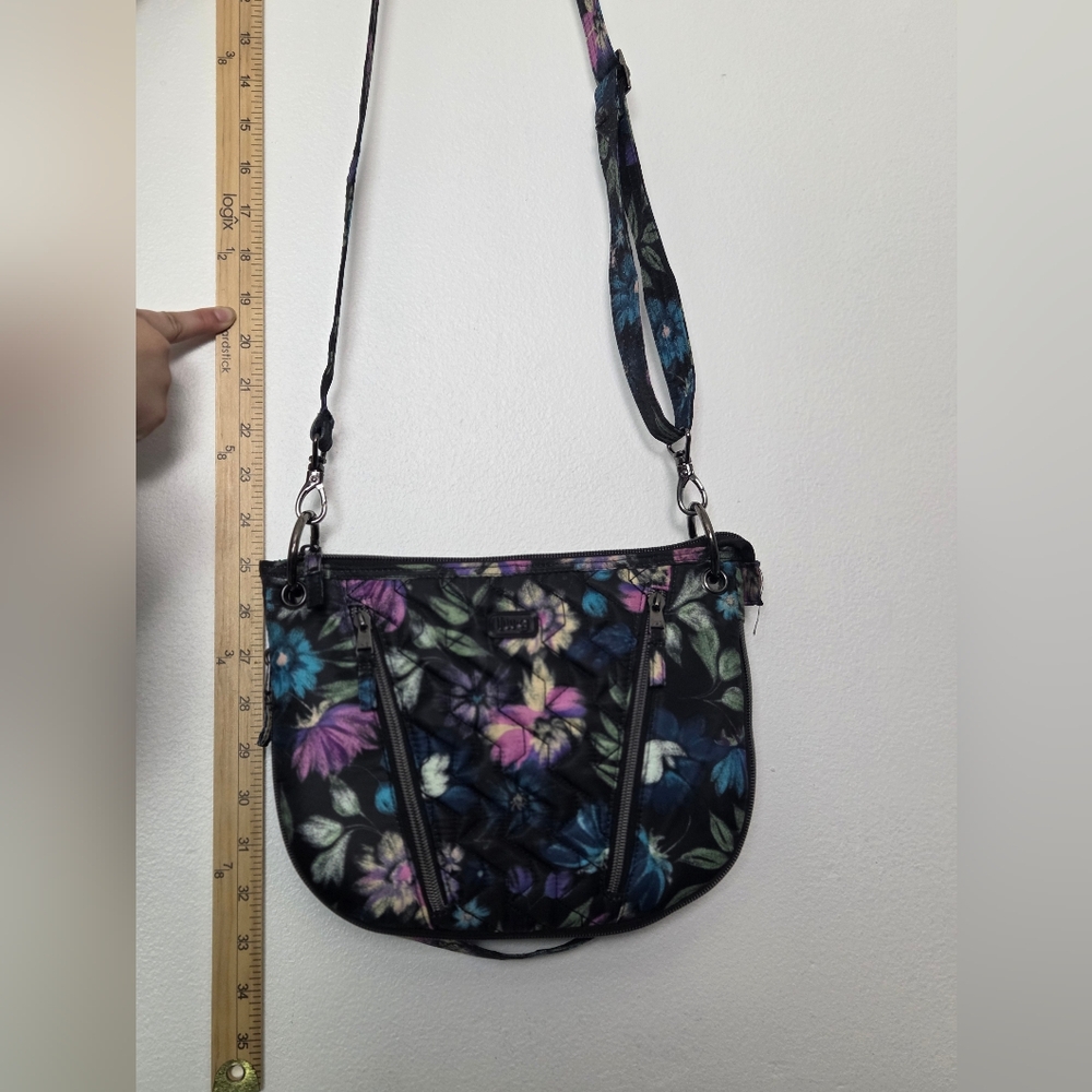 EUC Lug Swivel Convertible Crossbody Bag Bloom Black Floral Print - Picture 5 of 16